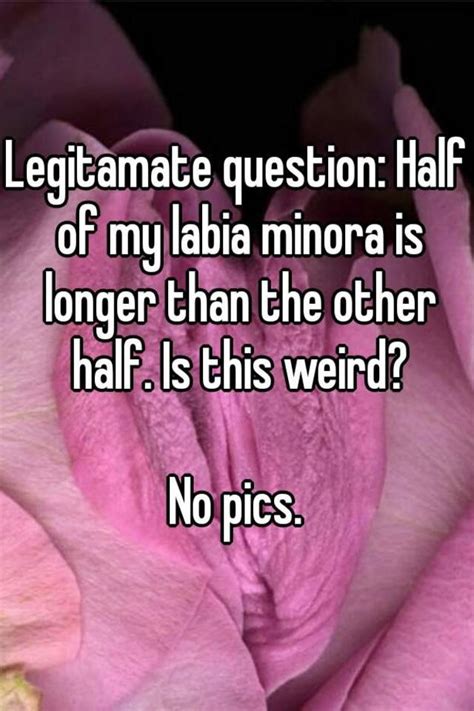 Legitamate Question Half Of My Labia Minora Is Longer
