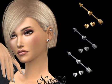 The Sims Resource Heart Arrow Industrial Barbell Piercing By Natalis