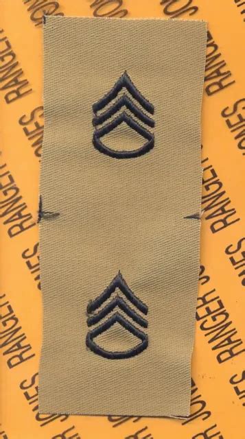 Us Army Enlisted Staff Sergeant Ssg E 6 Desert Dcu Rank Patch Set Eur 3