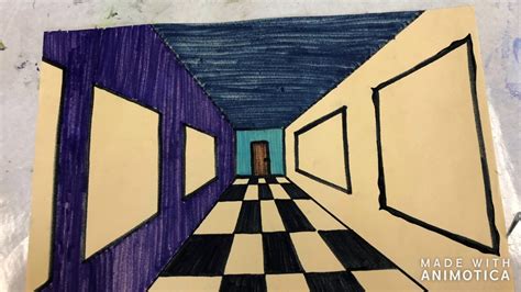 One Point Perspective Hallway Project Part 1 Youtube