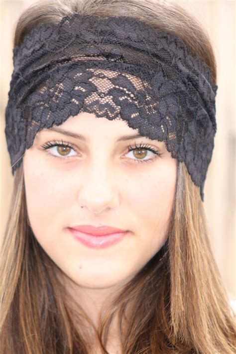 Wide Black Lace Headband Elastic Hairband Women Hair By Topstyle1 Lace