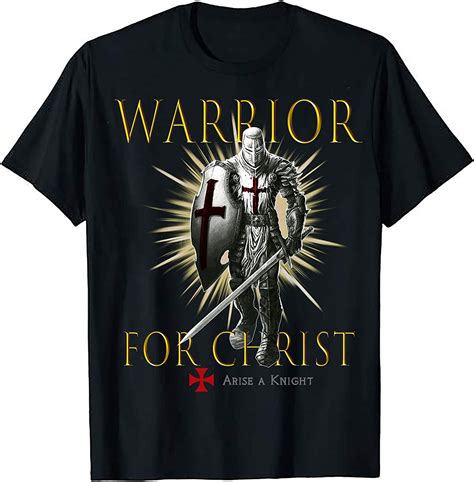 Christian Warrior Knights Templar Oath Angel Wings T Shirt Amazonca