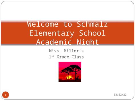 Ppt Miss Millers 1 St Grade Class 8192015 1 Welcome To Schmalz