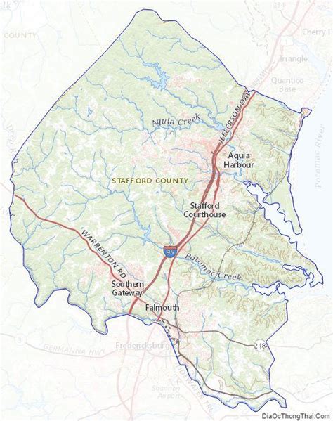 A Map Showing The Location Of Stafford County And Surrounding Areas