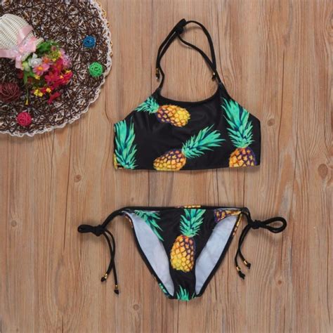 Women Bikini Set Pineapple Swimsuit Backless Bikini Brazilian Swimwear