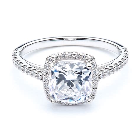 Build your ring and choose from hundreds of gorgeous lab created diamonds and gemstones. Cushion Cut Diamond Halo Engagement Ring | JM Edwards Jewelry