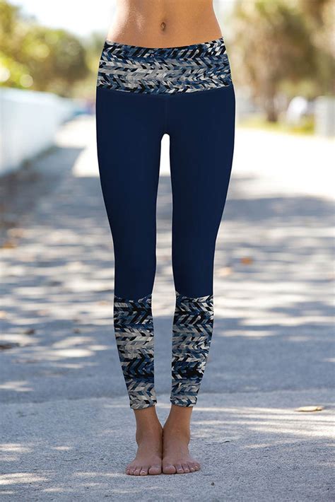 Clearance 65 Off With Code Vip65 My Way Lucy Navy Blue Geometric Print Leggings Yoga Pants