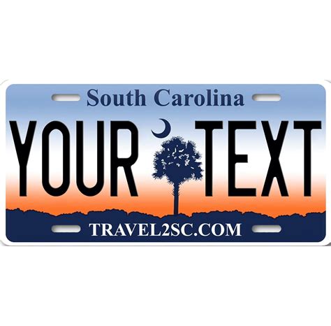 South Carolina Sc State Personalized Flat License Plate Any Etsy
