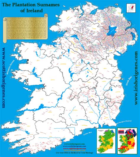 First Ever Plantation Surnames Of Ireland Map Irish Origenes Use