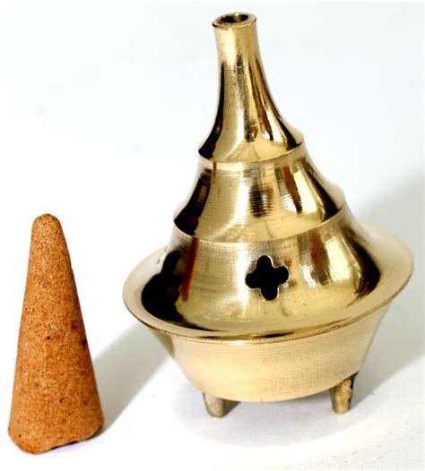 Brass Cone Incense Holder Ash Catcher For Burning Incense Cones