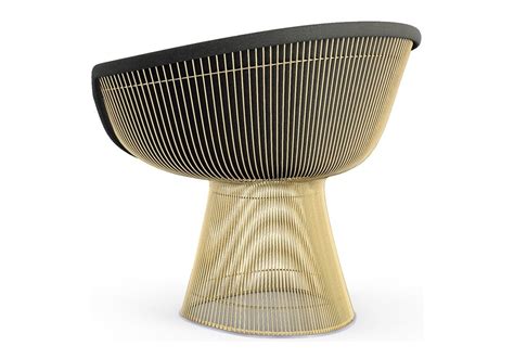 The iconic platner lounge chair was designed warren platner by welding hundreds of curved rods to circular frames, simultaneously creating furniture and art. Platner Knoll Lounge Chair In Gold - Milia Shop