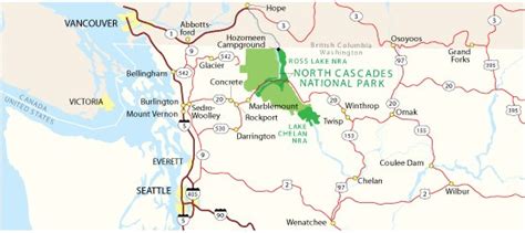North Cascades Highway Map California Southern Map