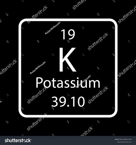Potassium Symbol Chemical Element Periodic Table Stock Vector Royalty