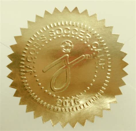 40ea Glossy Gold Foil Embossing Labels Embossing Labels