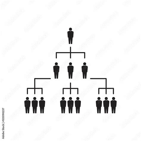People Icon Illustration Organization Chart Infographic Hierarchy