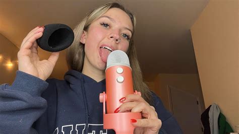 asmr mic licking 👅 close to mic wet mouth sounds mic cover swirling and pumping~ random taps