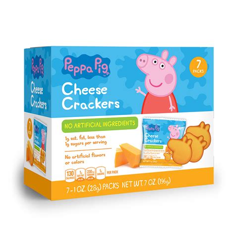 7pk Peppa Pig Shaped Cheese Crackers Primary Colors Corp