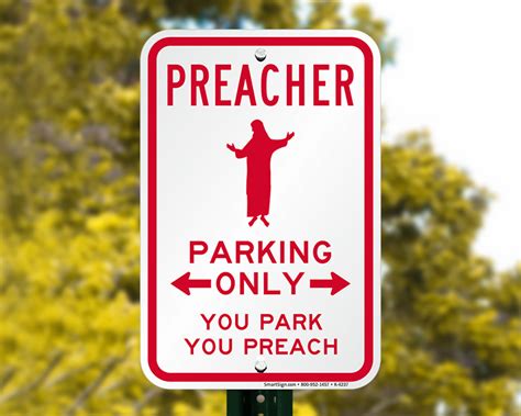 Whimsical Church Parking Signs Reserved For Church