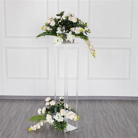 Buy 48 Clear Acrylic Floor Vase Flower Stand Decorative Vase Wedding