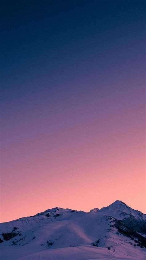 Sunset Snow Mountain Sky View Iphone Wallpaper Landscape Wallpaper
