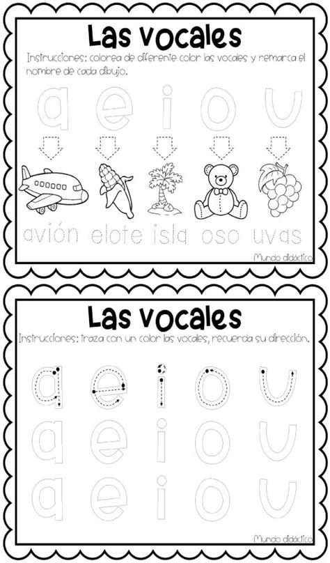Estupendas Fichas De Las Vocales Con Ilustraciones Y Actividades Para