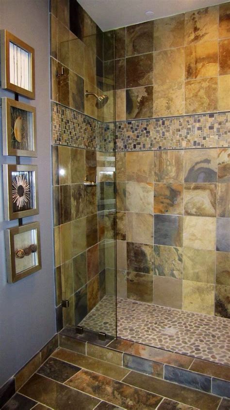 30 Rustic Slate Tile Bathroom