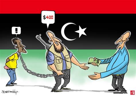 Slave Trade In Libya Cartoon Movement