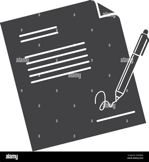 Signature Contract Document With Pen Vector Illustration Design Stock