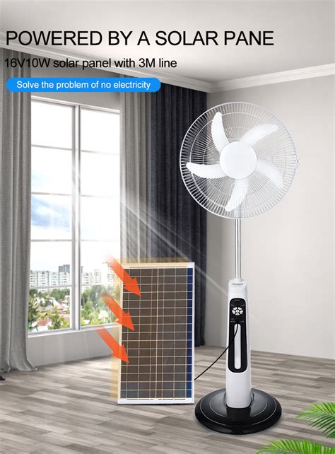 China Factory 16inch 18inch 12v Dc Solar Ac Dc Fan Solar Rechargeable Fan With Solar Panel Usb