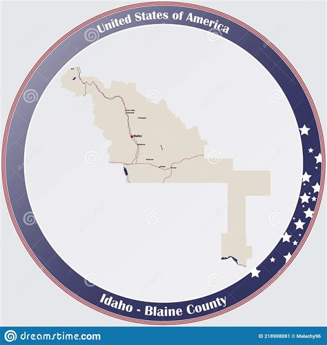 Map Of Blaine County In Idaho Stock Vector Illustration Of Colors