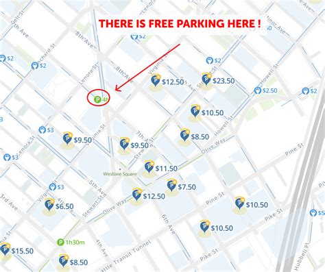 2023 Map Of Free Parking In Seattle Spotangels