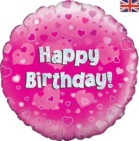 Oaktree Happy Birthday Pink Holographic Foil Balloon
