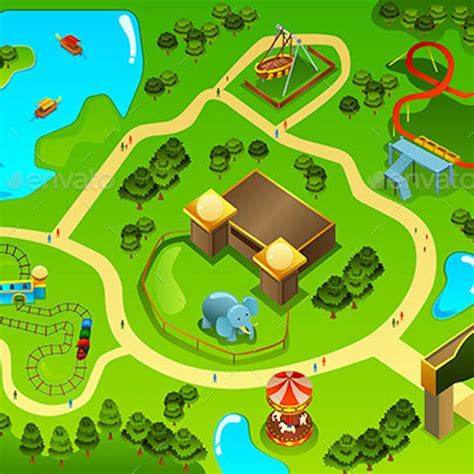 Blank Theme Park Map Template
