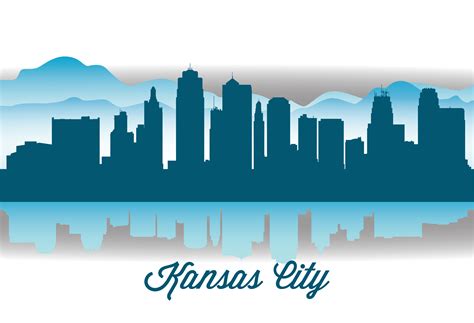 Kansas City Skyline Silhouette Illustration Vector City Illustration