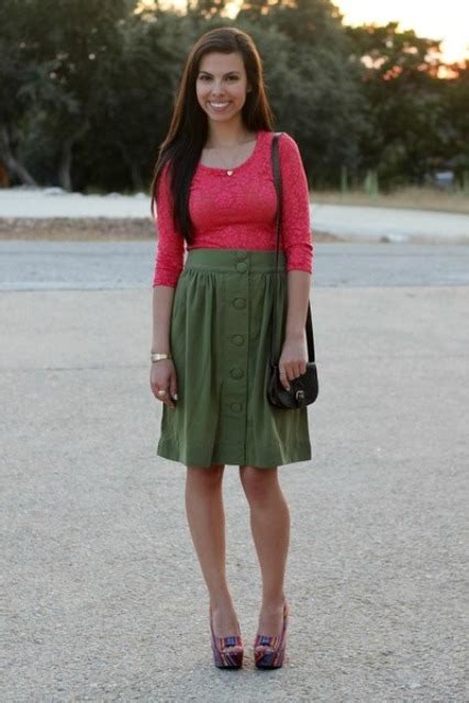 22 Trendy Olive Green Skirt Outfits Styleoholic