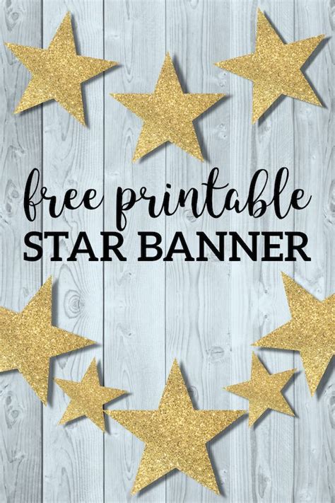 Gold Star Banner Christmas Garland Printable Paper Trail Design