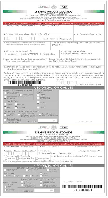 Forma Migratoria Multiple 2023 Printable Forms Free Online