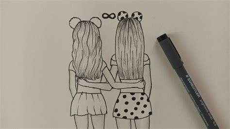 How To Draw Best Friends Bff Easy Step By Step Youtube