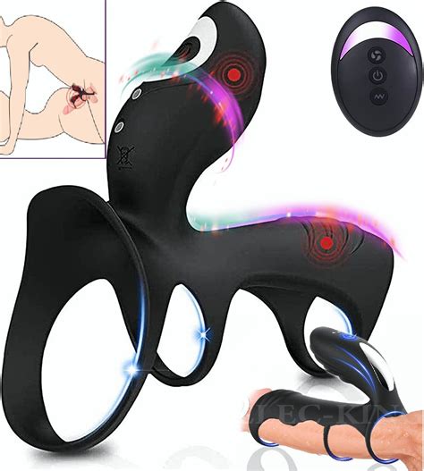 Vibrating Penis Cock Ring Clit G Spot Stimulator Dildo Sex Toy For