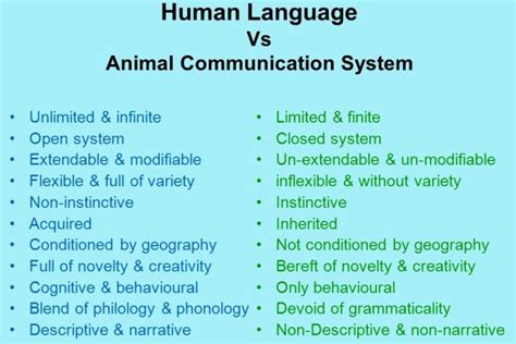 Info Graphic Human Language Animal