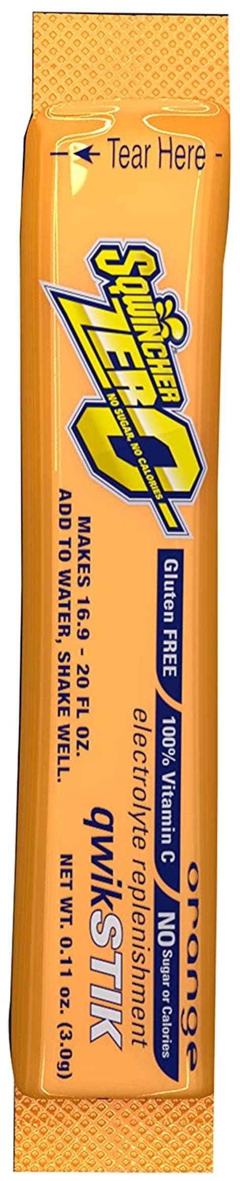 Sqwincher 060100 Or Zero Qwik Stik Powder 20 Oz Orange Standard