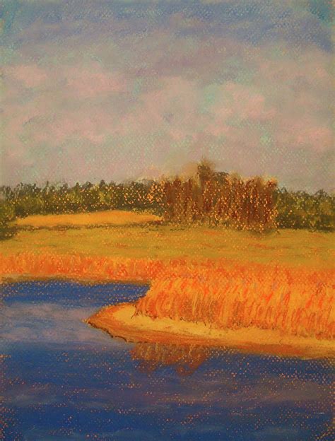 Riverbank Painting By Ronald Brischetto Fine Art America