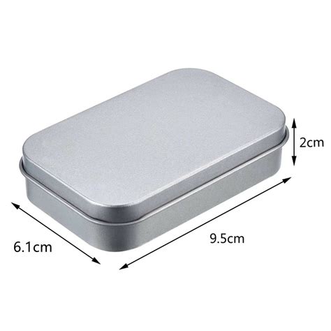 6pcs Metal Hinged Tin Box Container Blank Portable Small Storage