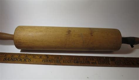 Vtg Primitive Large Wooden Rolling Pin Baking Kitchen 24 Inches X 115
