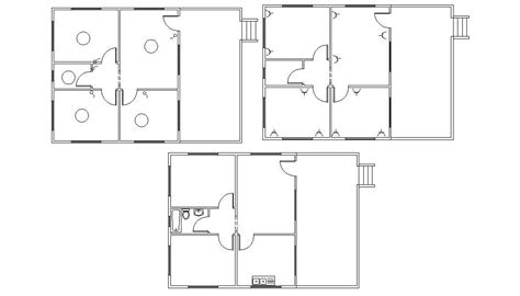 2 Bhk House Ground Floor Plan Autocad Drawing Cadbull
