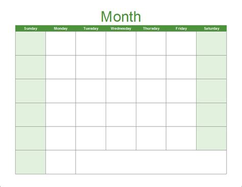 Monthly Calendar Template With Times Slot Blank Calender Blank Monthly