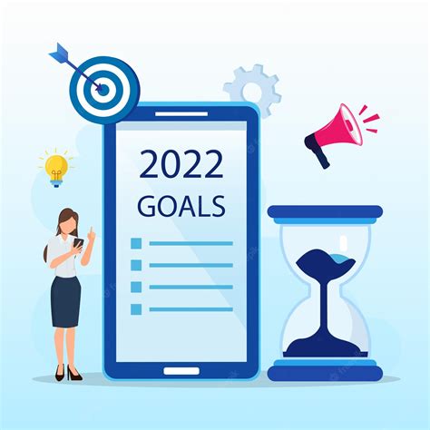 Premium Vector 2022 Goals Vector Concept Business People Showing 2022