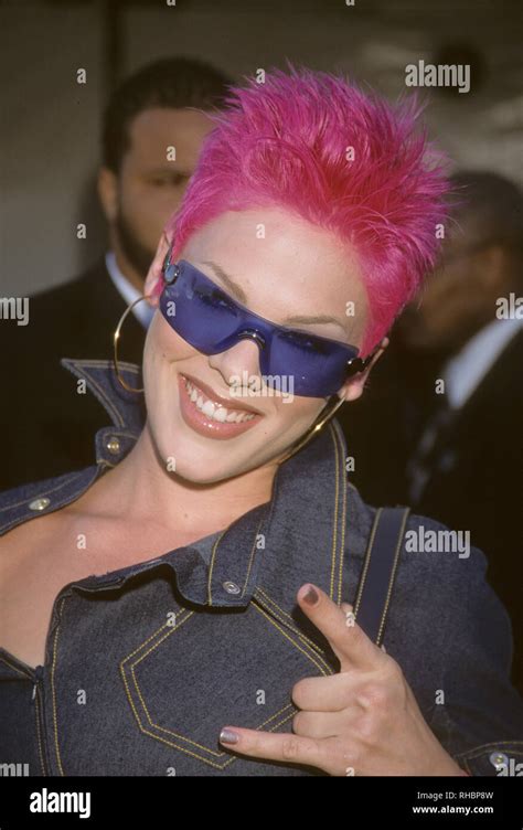 Pink American Rock Singer In February 2000 Photo Jeffrey Mayer Stock