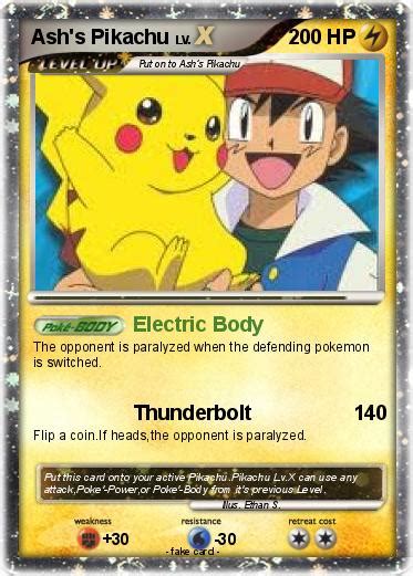 Pokémon Ash S Pikachu 94 94 Electric Body My Pokemon Card