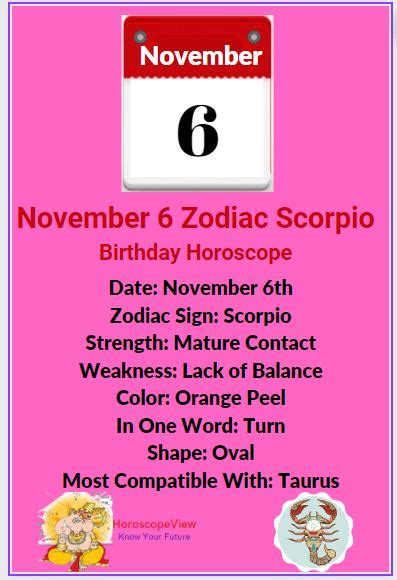 What Zodiac Is November 6 And Its Personalities And Characters